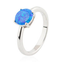 8MM Opal Sterling Silver Ring 925 Sterling Silver Fashion Style Jusnova Silver