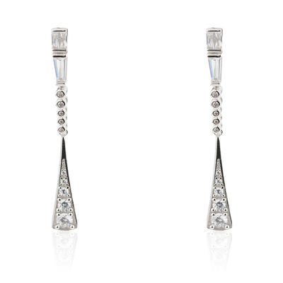 Trendy Drop Earring 925 Sterling Silver 3D Triangle Jusnova Silver AE20147