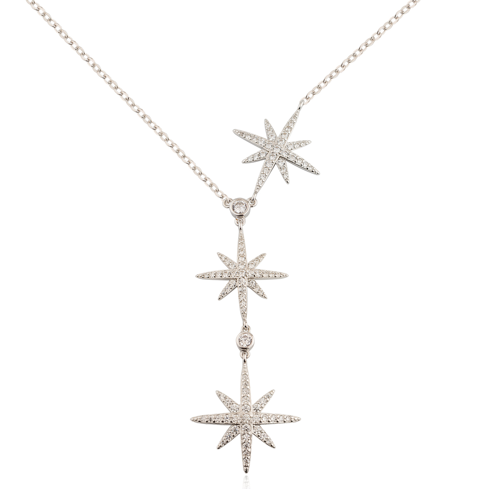 Necklace Snowflake 925 Sterling Silver Women Jusnova Silver AN10417