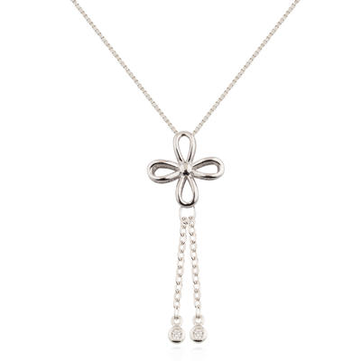 Double Infinity Necklace 925 Sterling Silver Four Leaf Clover Jusnova Silver AN10425