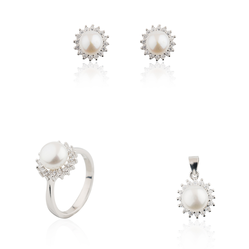 Woman Fashion Ring Set 925 Sterling Silver Elegant Jewelry Jusnova Silver AS30345