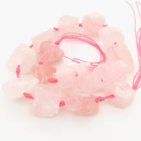 Powellbeads Jewelry Handmade 14-38mm Pink Color Rose Quartz Natural Gemstone Bead