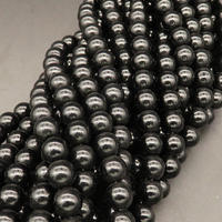 Powellbeads Top Quality Fancy Round Black Glass Beads For Jewelry Making DIY Bracelets
