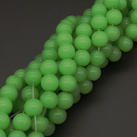Powellbeads Green Matte Candy Color Glass Beads Strand Beads For Necklace XBG00464vaia-L004