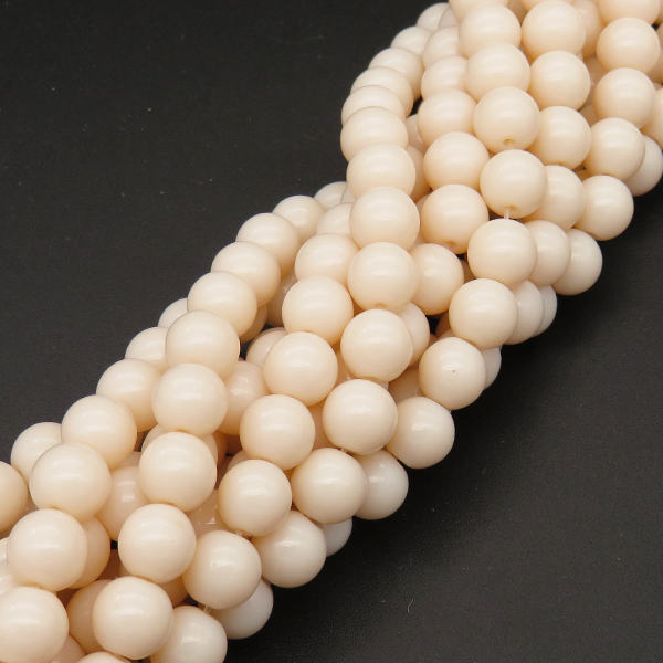 Powellbeads Wholesale Round Ball Loose Glass Pearl Spacer Bead 6mm Beige Color For Jewelry Making Craft DIY XBG00467vaia-L004