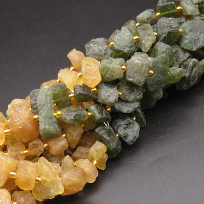 Powellbeads Wholesale Natural Stones Beads Green Yellow Pyroxene Irregular Shape XBGB04402ahlv-L001